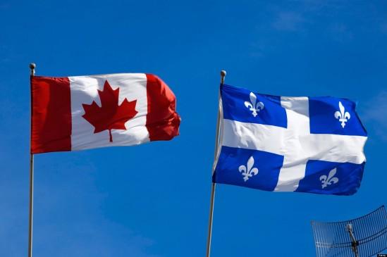 Quebec And Canada Flags